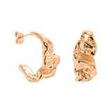Crinkled Hoop Studs Roségold