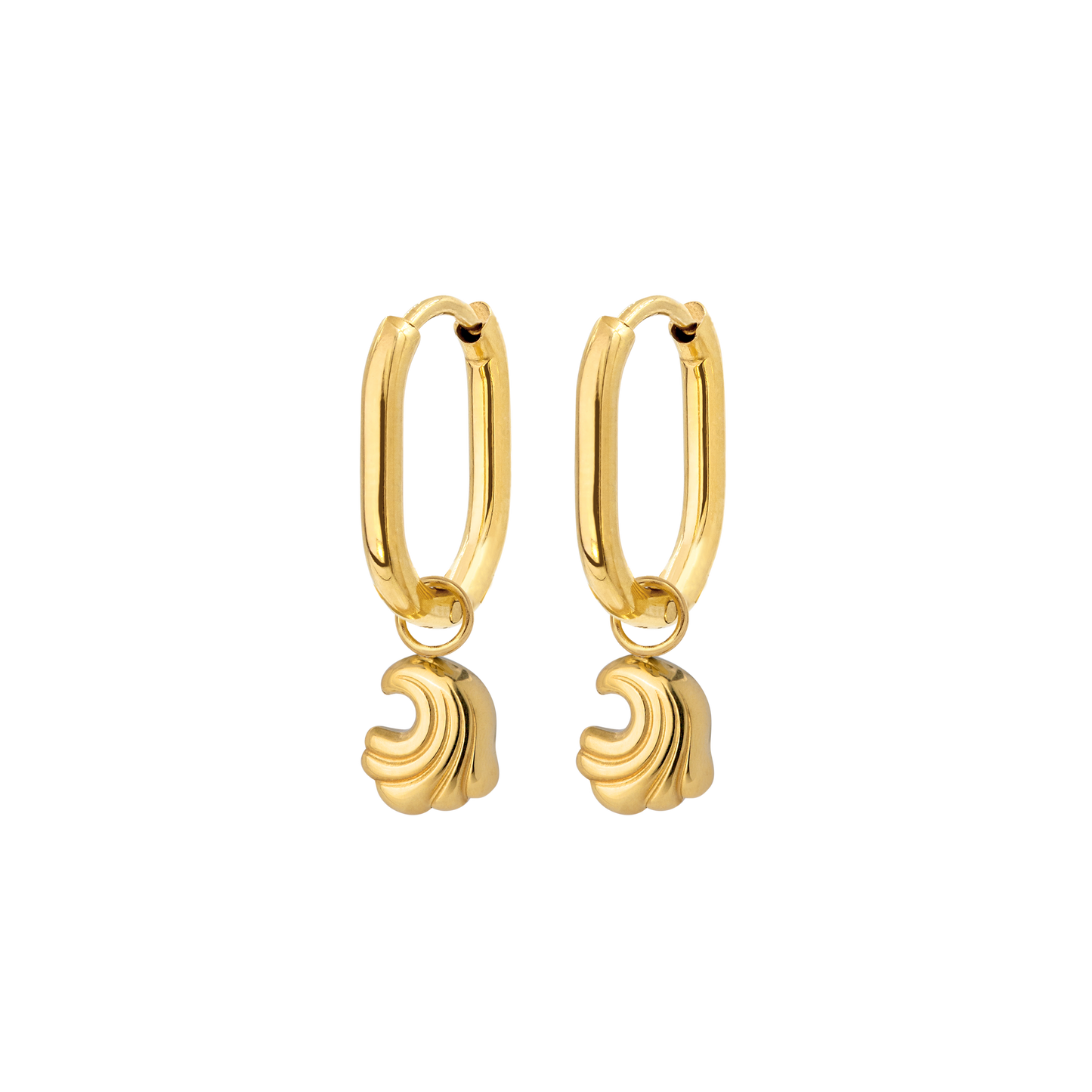 Curvy Wave Oval Hoop Set Baby Gold