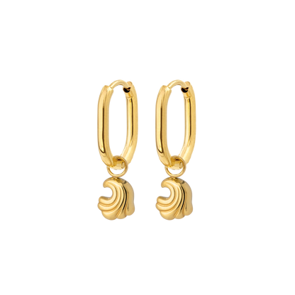 Curvy Wave Oval Hoop Set Baby Gold