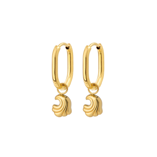 Curvy Wave Oval Hoop Set Baby Gold
