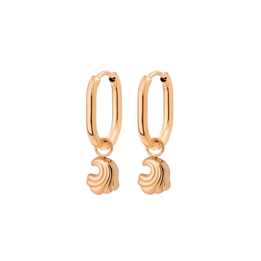 Curvy Wave Oval Hoop Set Baby Roségold