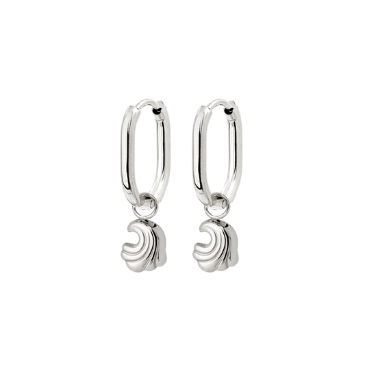 Curvy Wave Oval Hoop Set Baby Silber