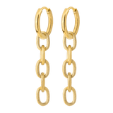 Long Link Hoop Set Small Gold