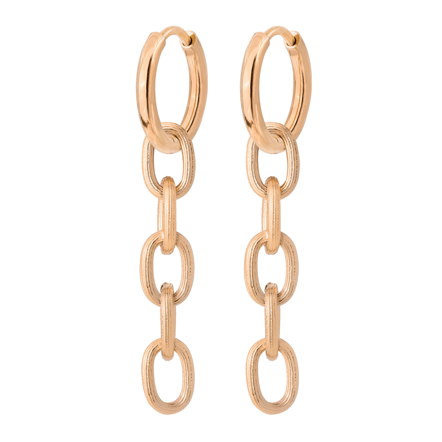 Long Link Hoop Set Small Roségold