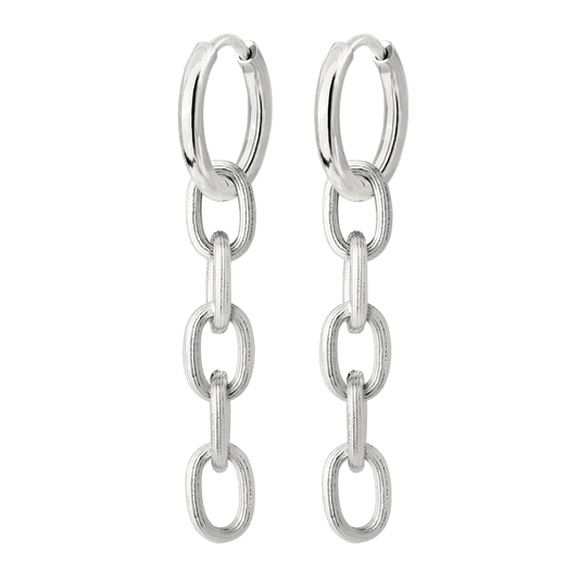 Long Link Hoop Set Small Silber