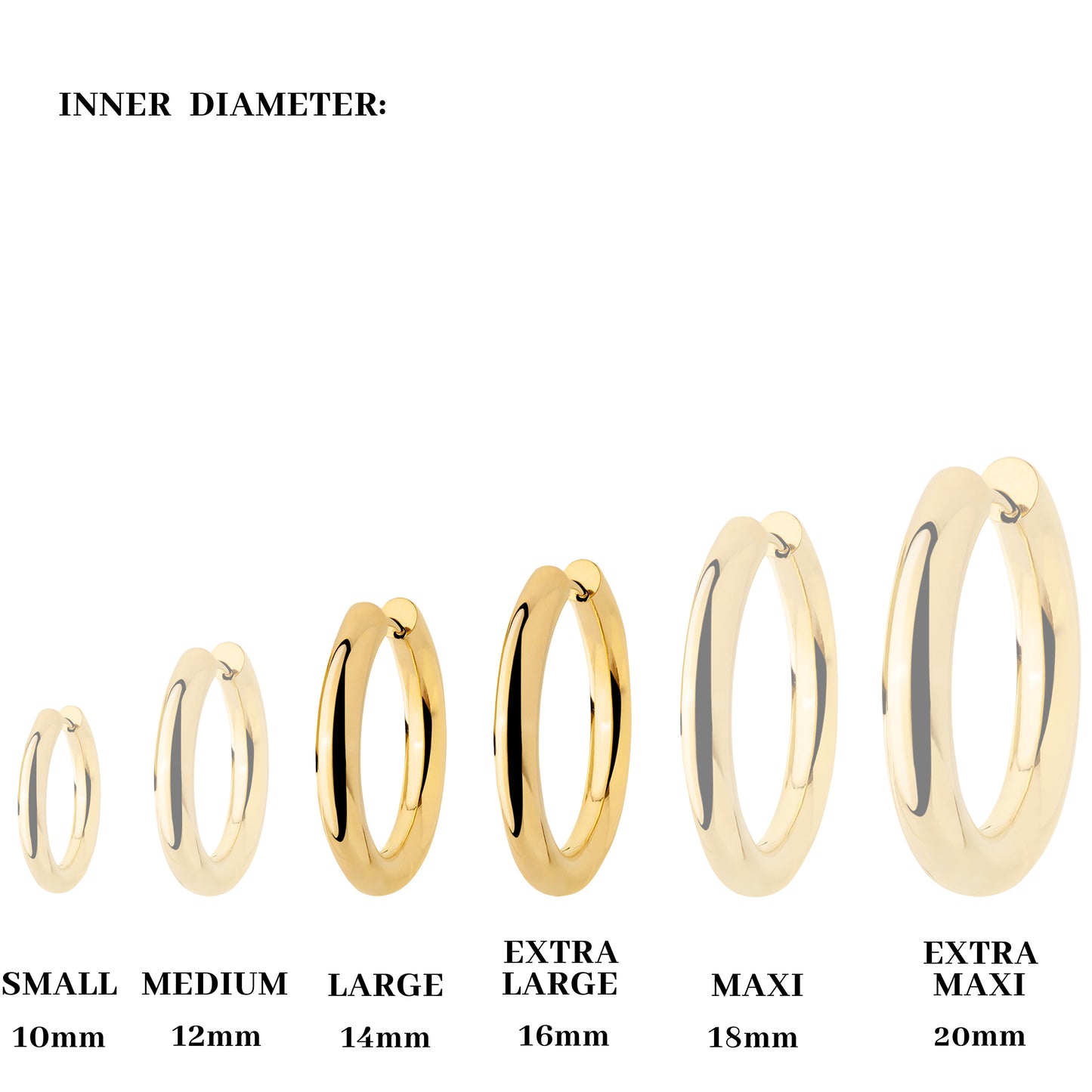 Chunky Lover Hoop Bundle Medium Gold