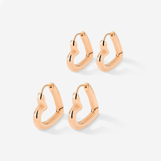 Phat Heart Hoop Bundle Roségold