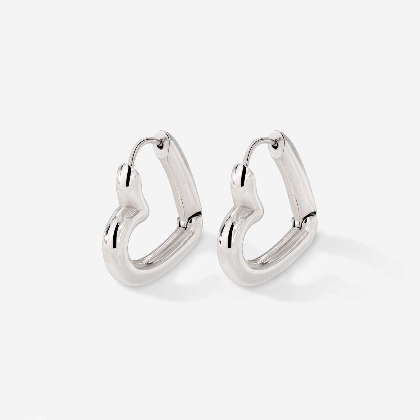 Phat Heart Hoops Large Silber
