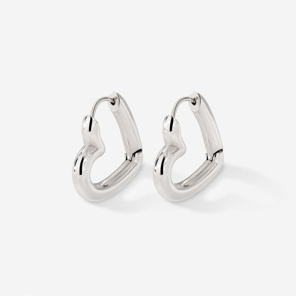 Phat Heart Hoops Large Silber