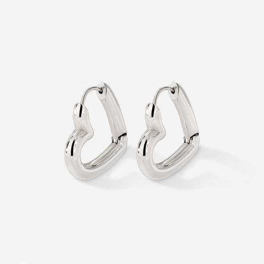 Phat Heart Hoops Large Silber