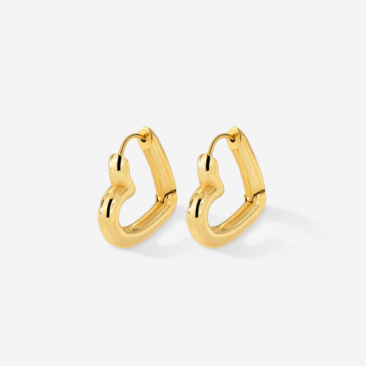 Phat Heart Hoops Small Gold