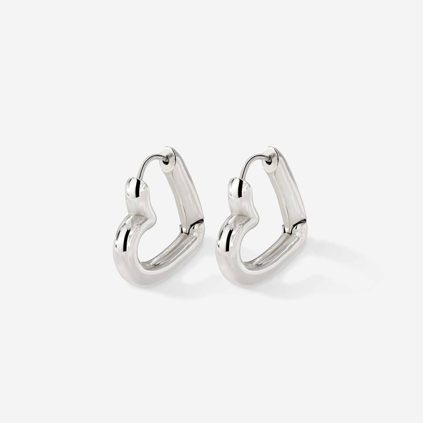 Phat Heart Hoops Small Silber