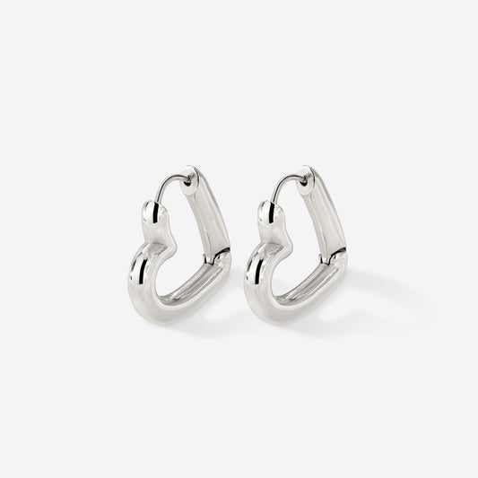 Phat Heart Hoops Small Silber