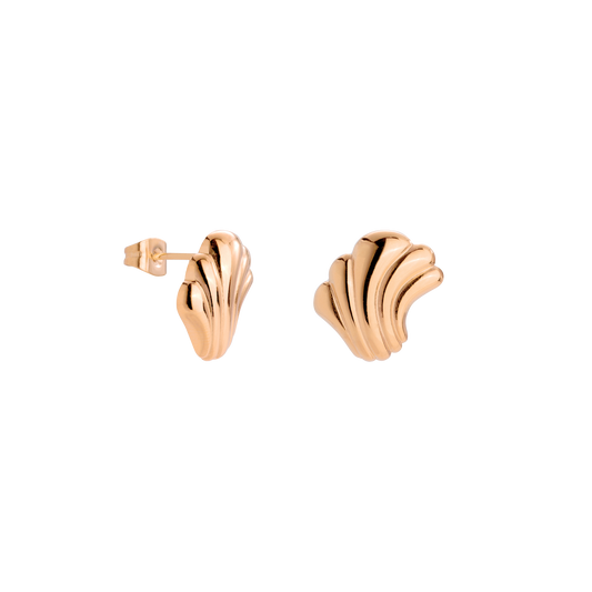 Simple Wave Studs Roségold