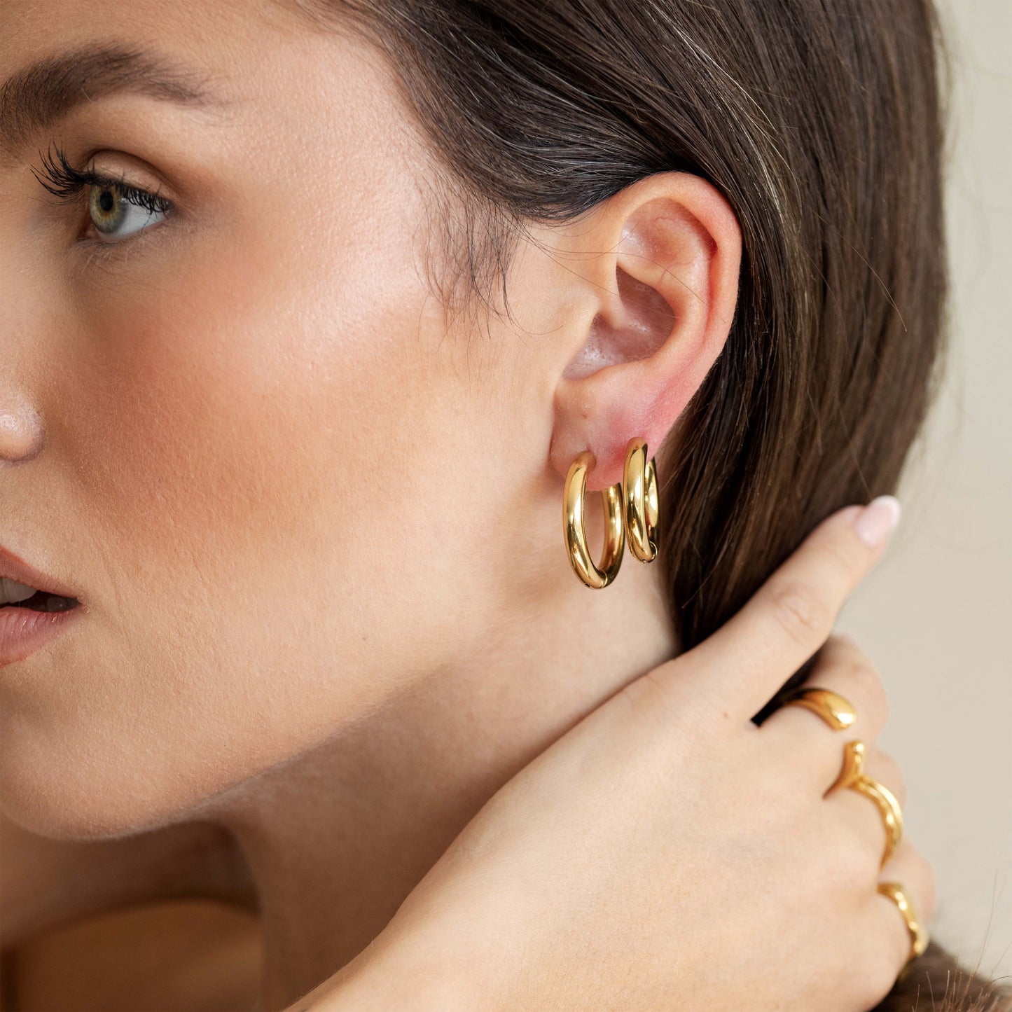 Chunky Lover Hoop Bundle Large Gold