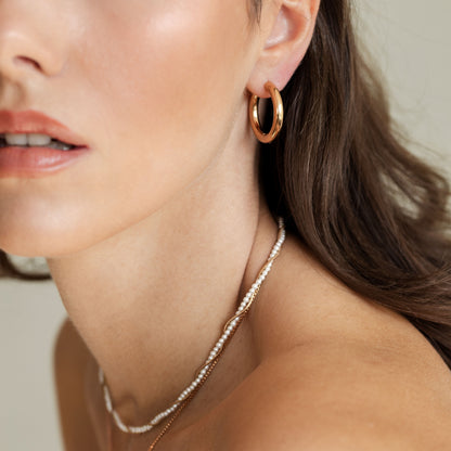 Chunky Hoopies Maxi Roségold