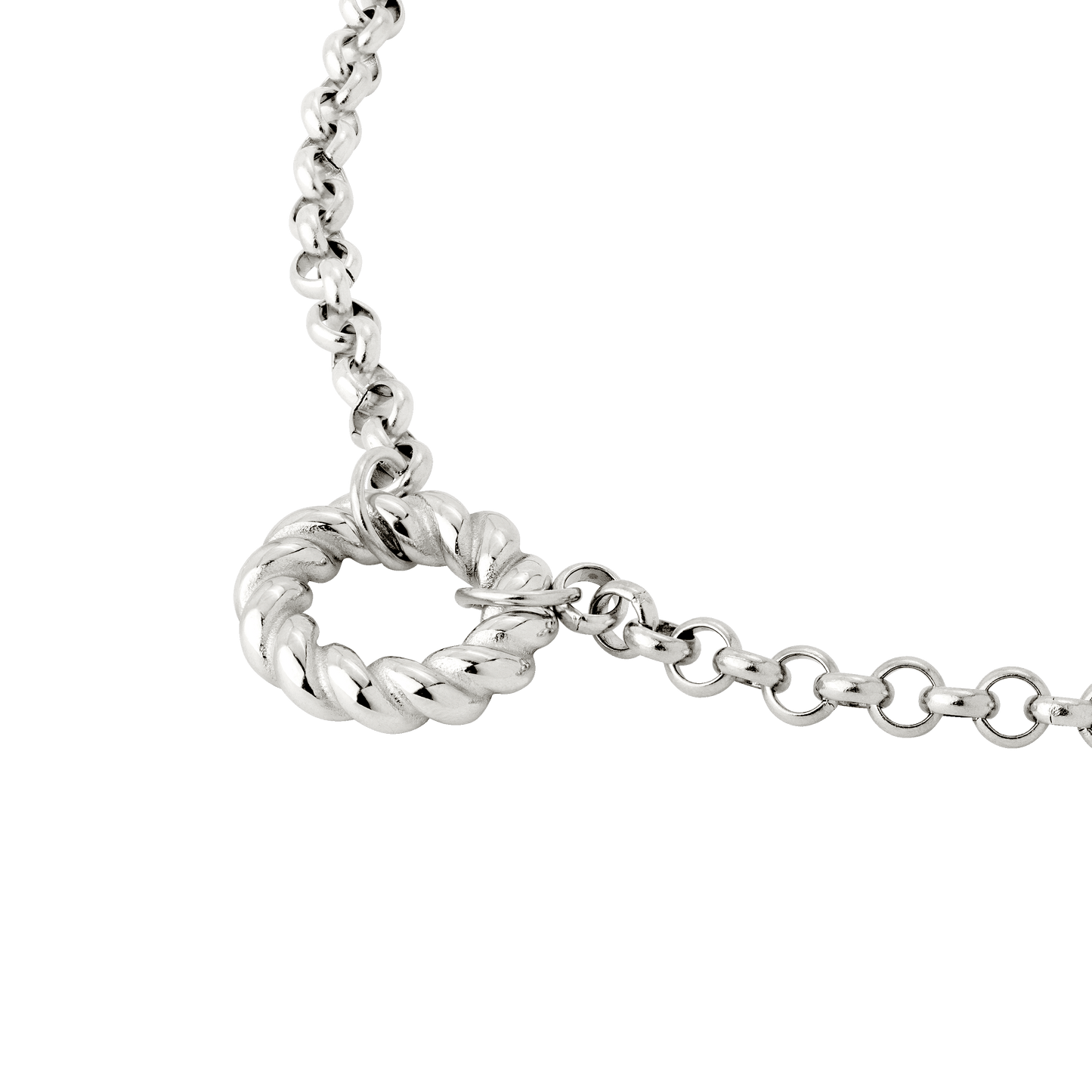 Twisted Donut Necklace Silber