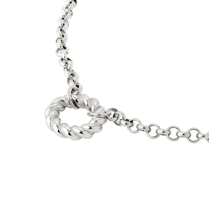 Twisted Donut Necklace Silber