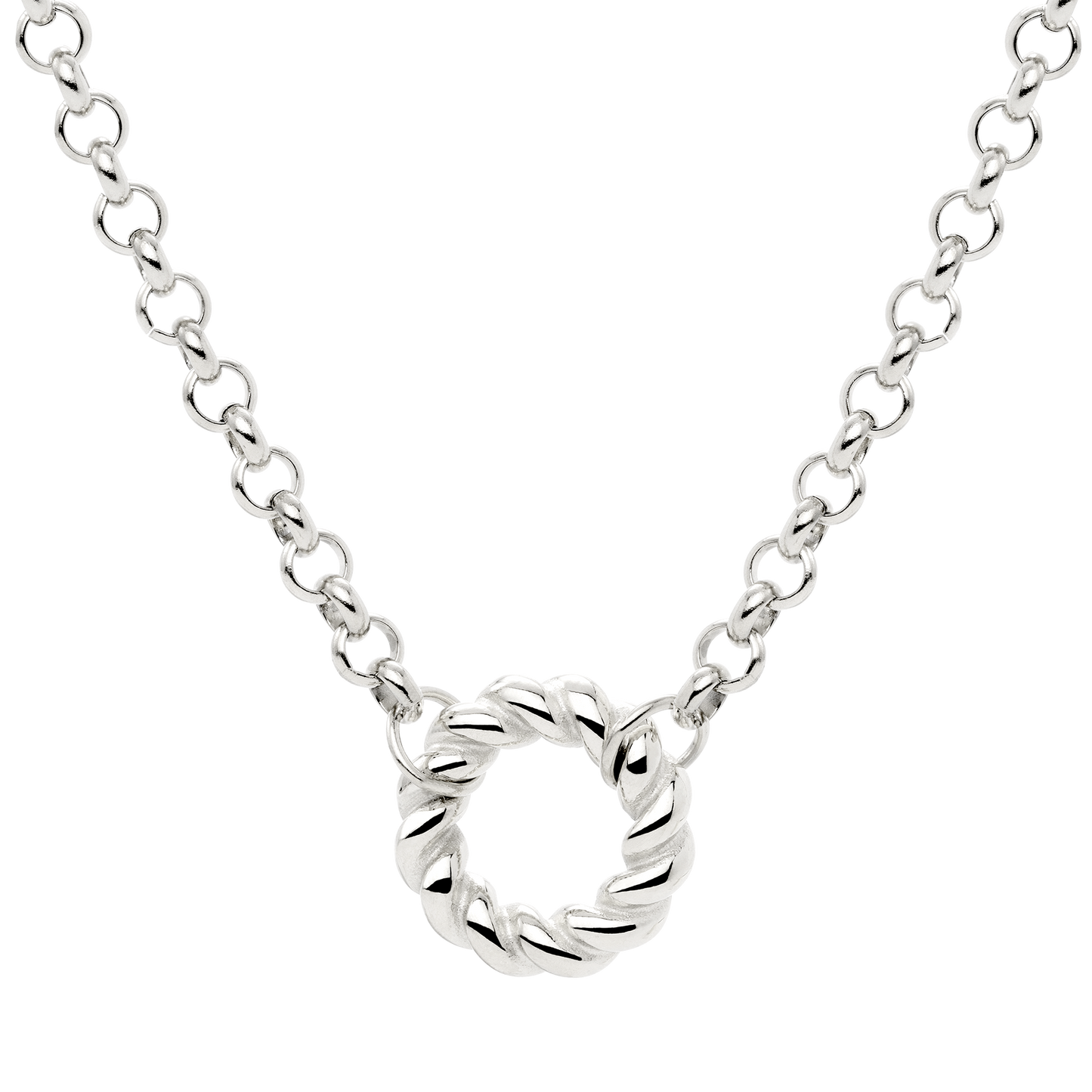 Twisted Donut Necklace Silber