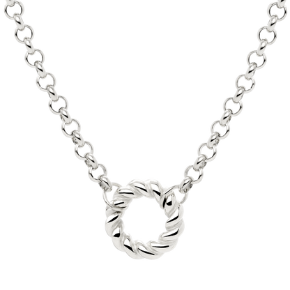 Twisted Donut Necklace Silber