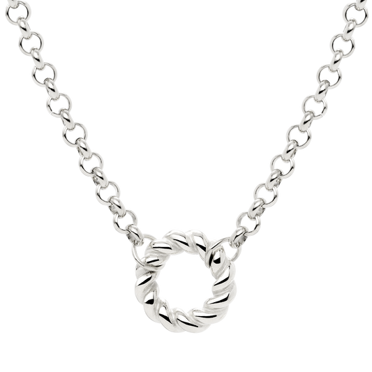 Twisted Donut Necklace Silber