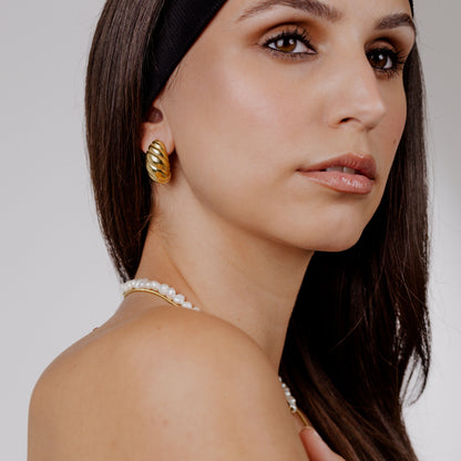 Bold Croissant Studs Gold