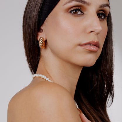 Bold Croissant Studs Roségold