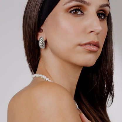 Bold Croissant Studs Silber