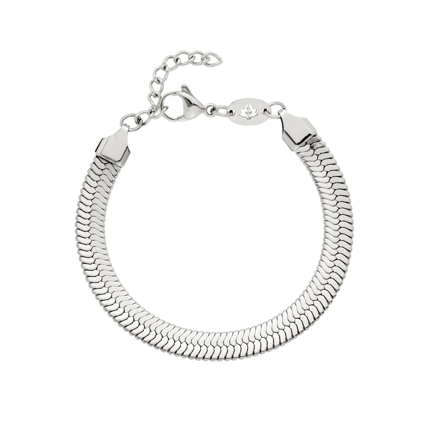 Bold Herringbone Bracelet Silber
