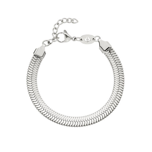 Bold Herringbone Bracelet Silber