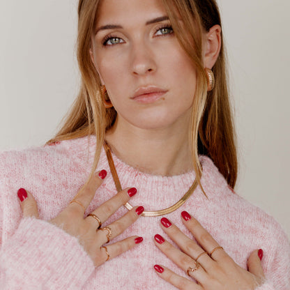 Bold Herringbone Necklace Roségold