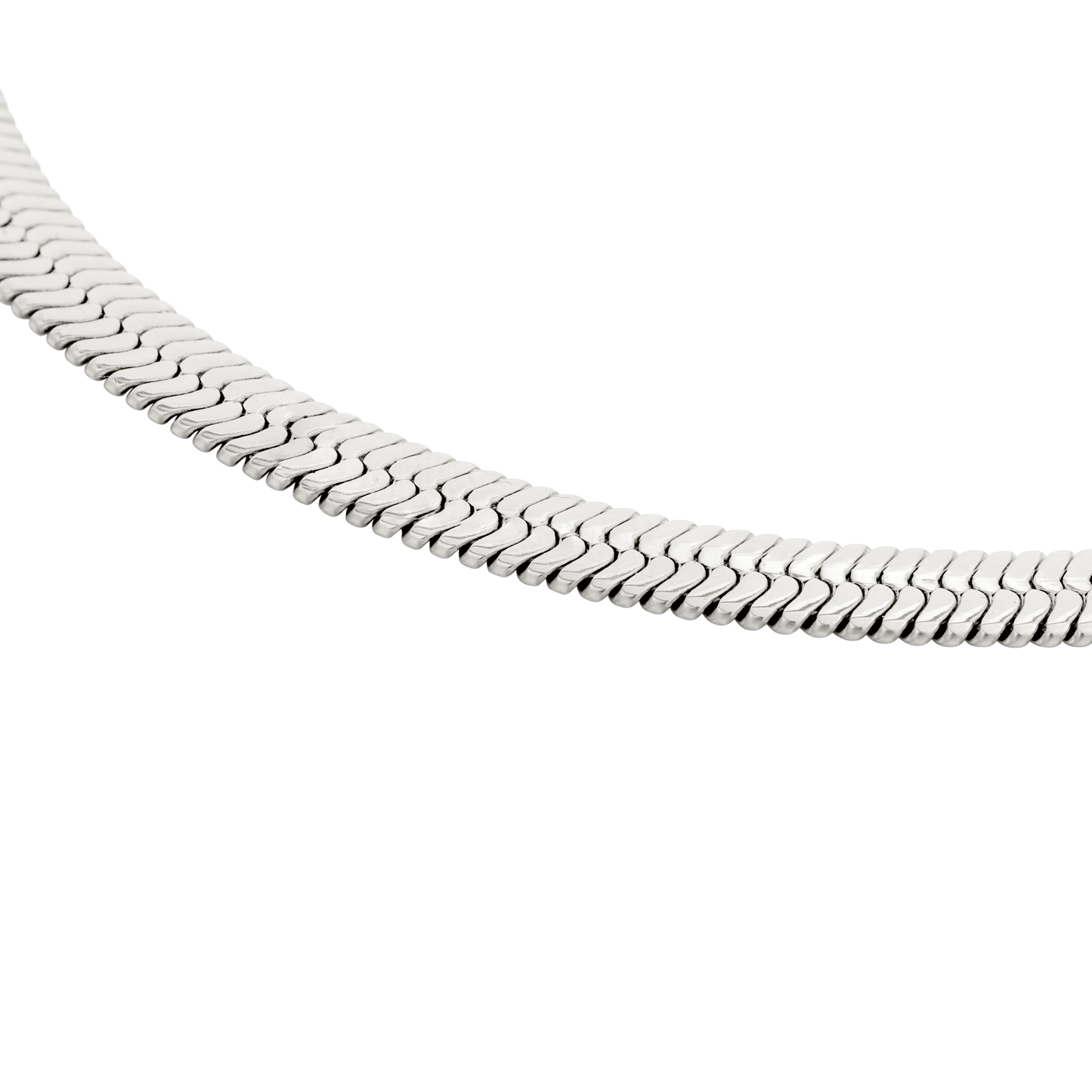 Bold Herringbone Necklace Silber