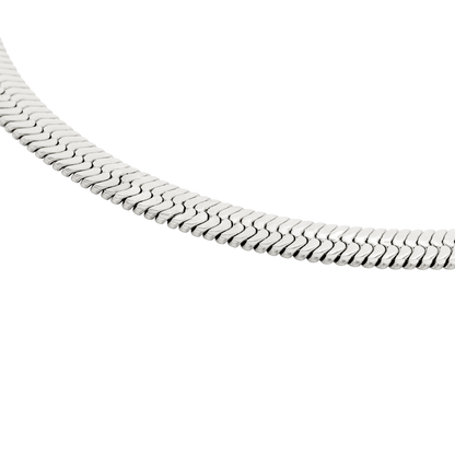 Bold Herringbone Necklace Silber