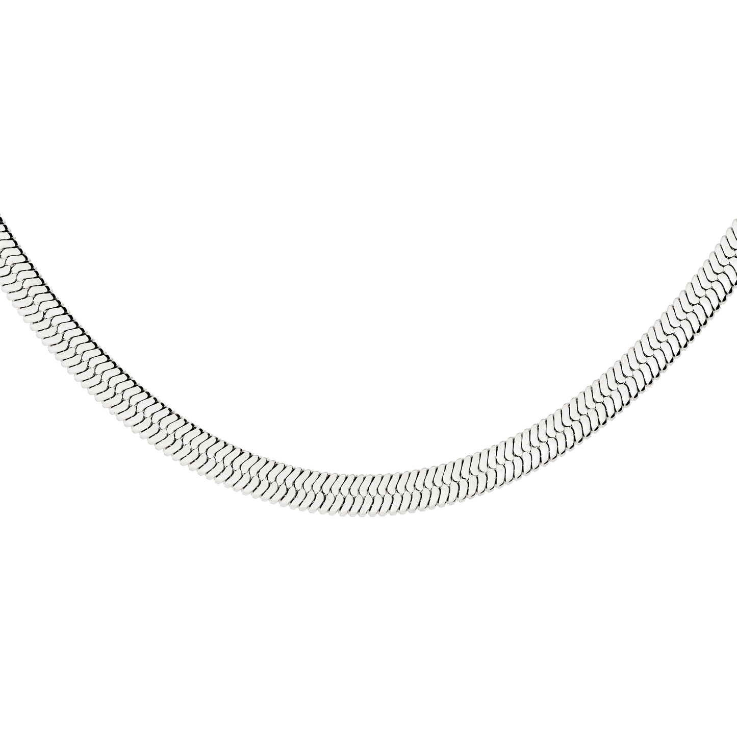 Bold Herringbone Necklace Silber