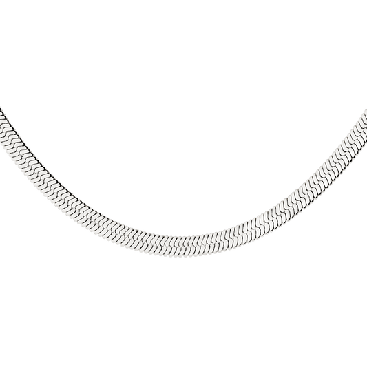 Bold Herringbone Necklace Silber