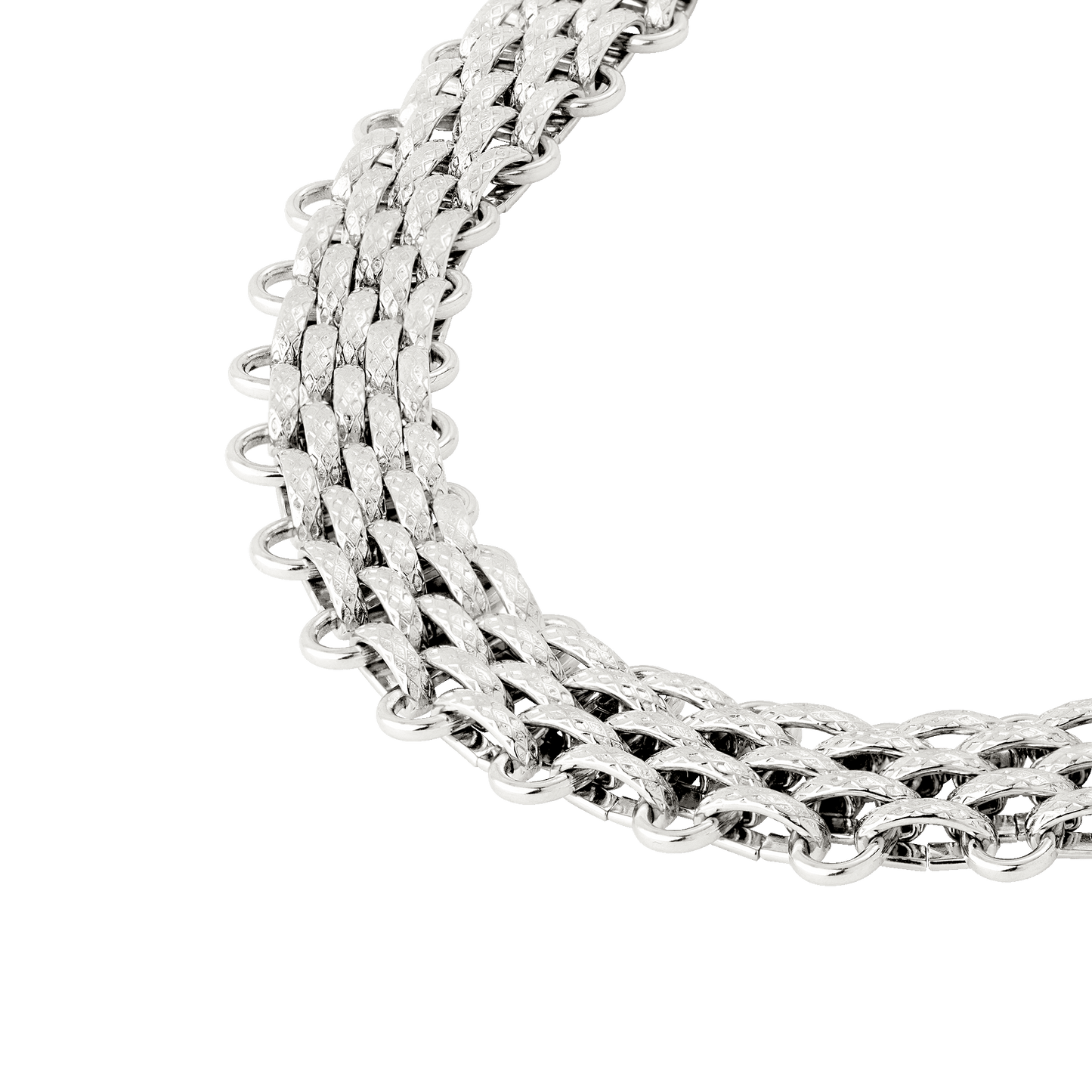 Bold Mesh Necklace Silber