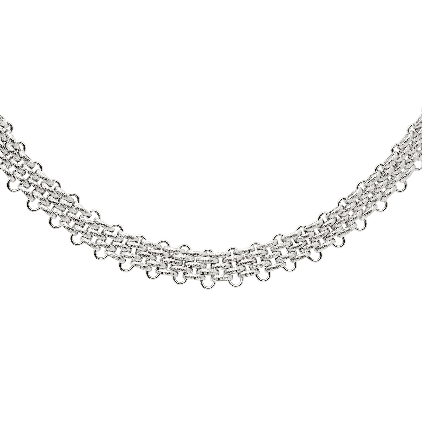 Bold Mesh Necklace Silber