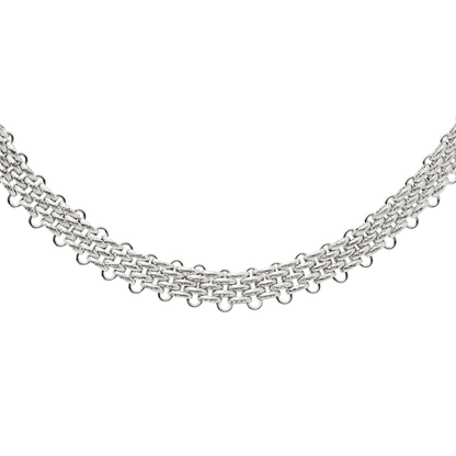 Bold Mesh Necklace Silber
