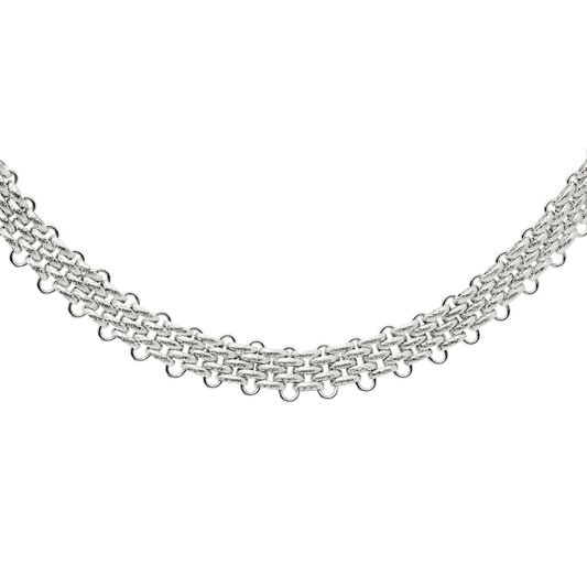 Bold Mesh Necklace Silber