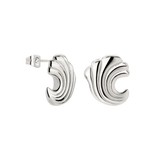 Bold Wave Studs Silber