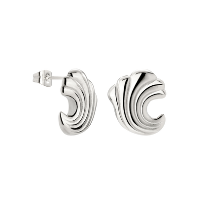 Bold Wave Studs Silber