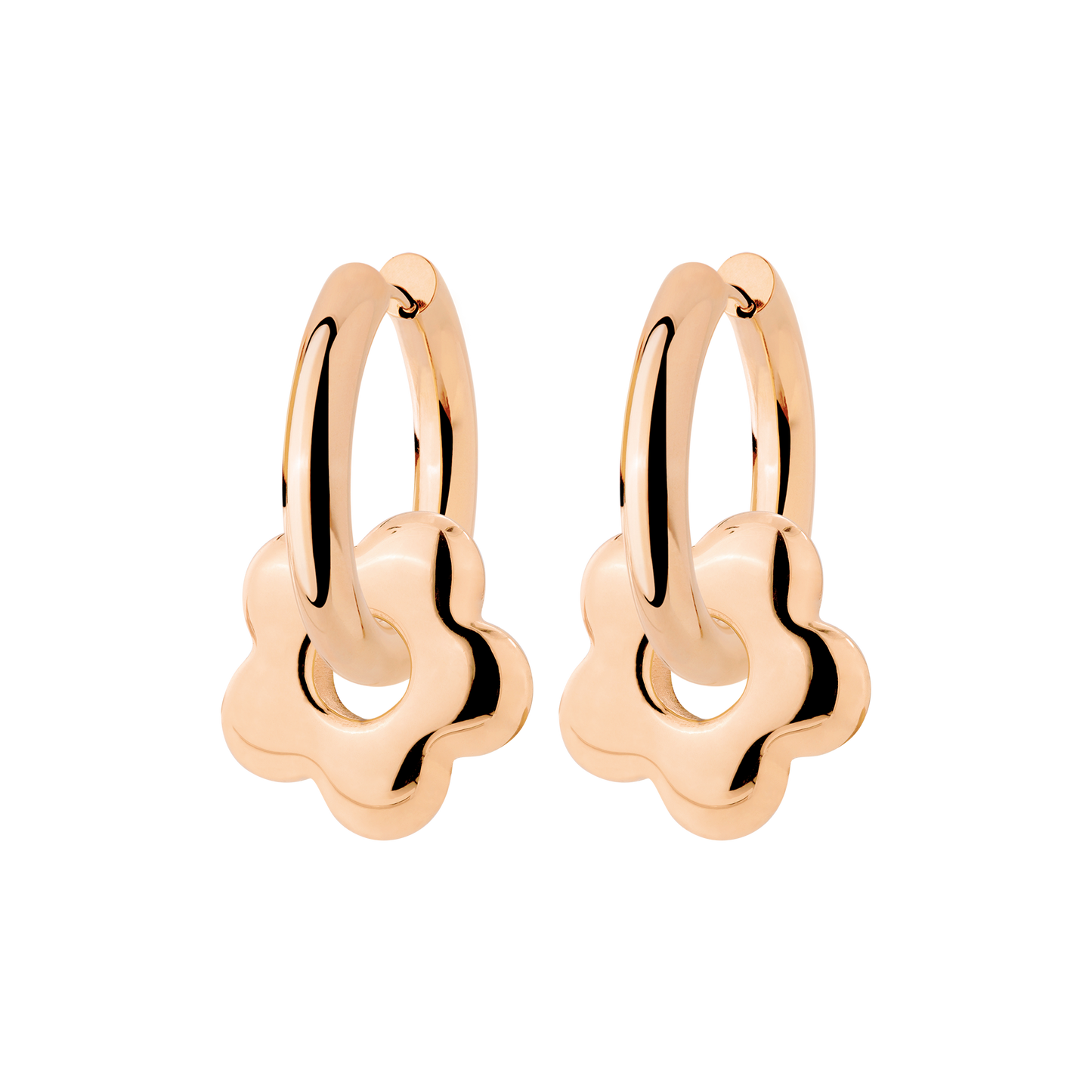 Chunky Bubble Flower Hoop Set Medium Roségold