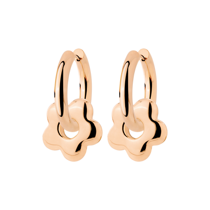 Chunky Bubble Flower Hoop Set Medium Roségold