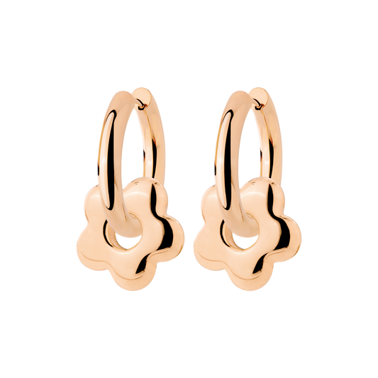 Chunky Bubble Flower Hoop Set Medium Roségold