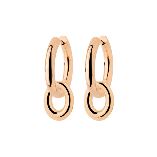 Chunky Oval Donut Hoop Set Medium Roségold