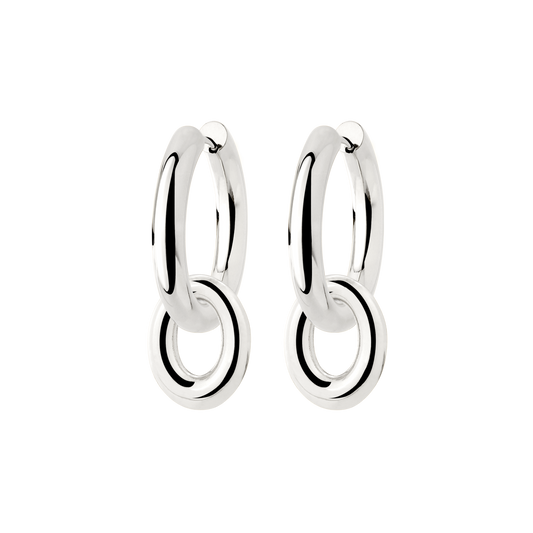 Chunky Oval Donut Hoop Set Medium Silber