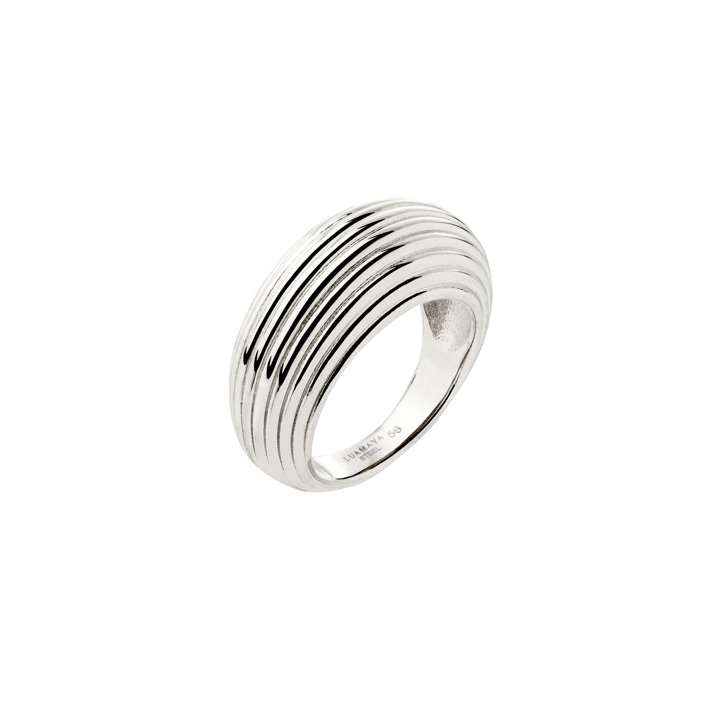 Chunky Stripes Ring Silber