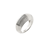 Chunky Stripes Ring Silber