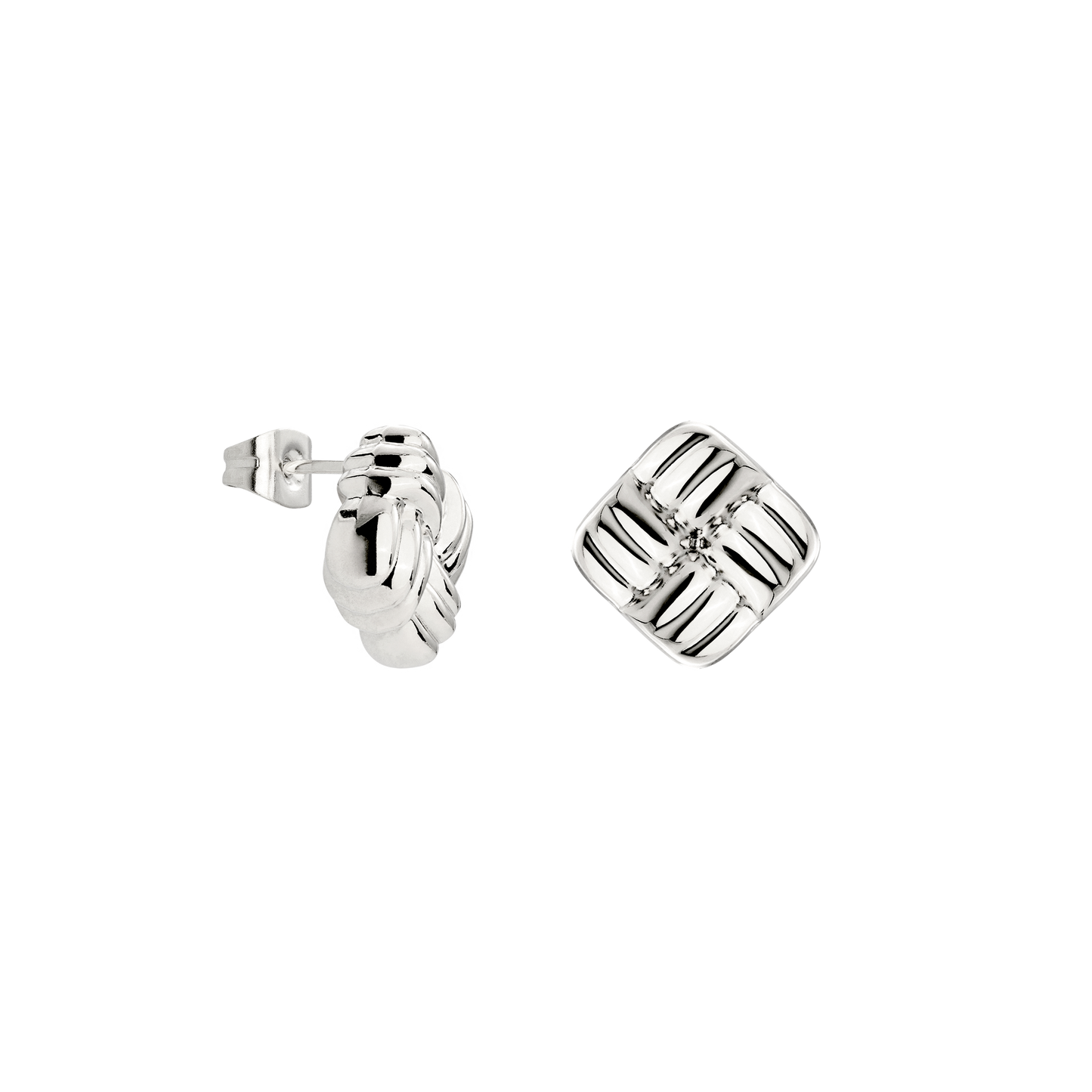 Granny Button Studs Small Silber