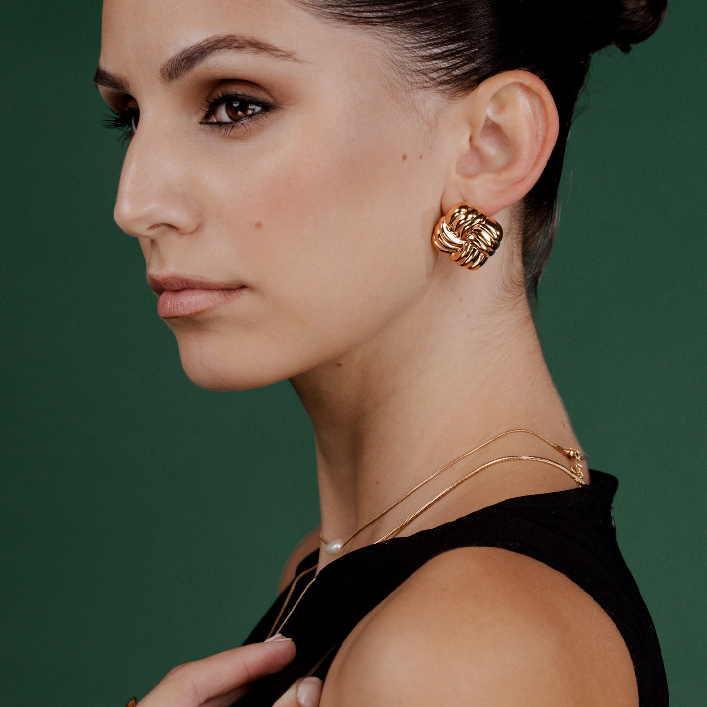 Granny Button Studs Large Roségold